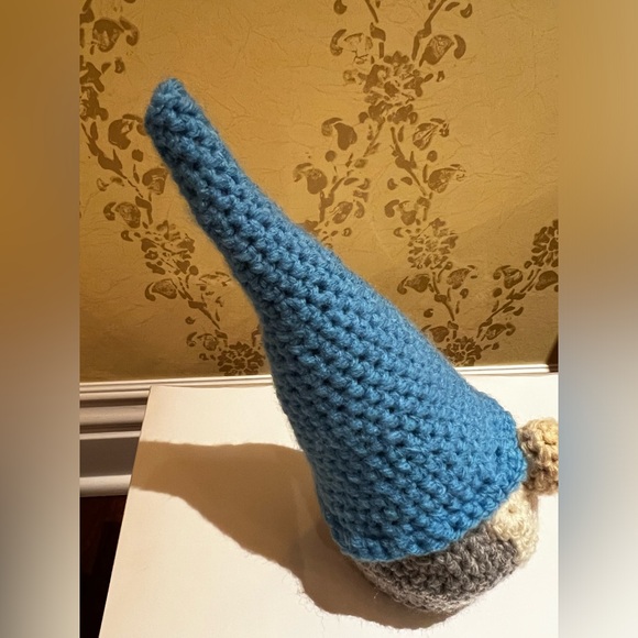 3/$50 Hand Crocheted Scandinavian Christmas Gnome Blue & Gray! - Picture 4 of 10